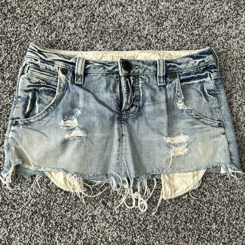 Guess denim mini skirt low rise